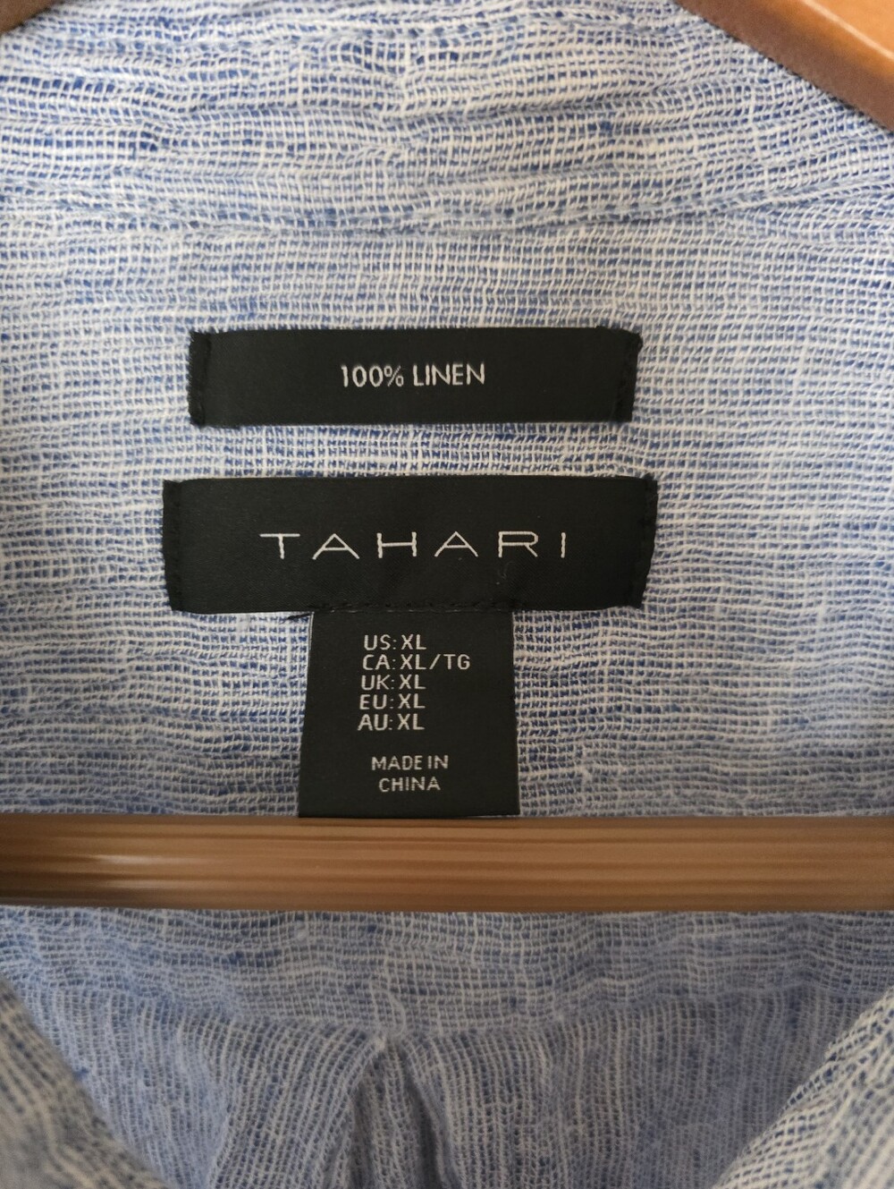 Tahari Linen Crinkle Textured Tunic Top XL Lagenlook Coastal Grandmother Resort - Picture 3 of 10